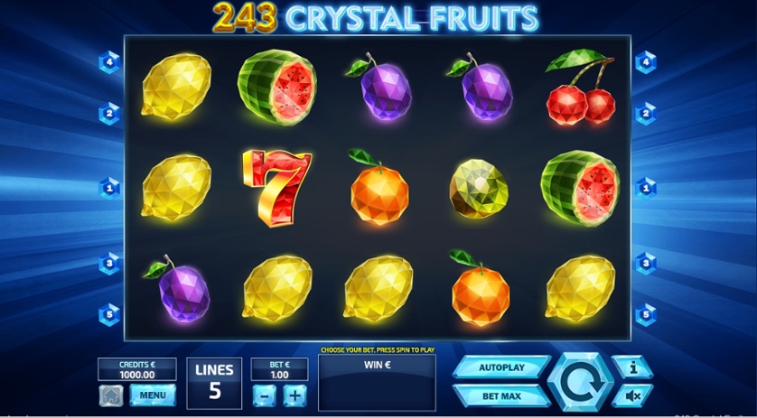 Đánh bạc online với game slot 243 Crystal Fruits